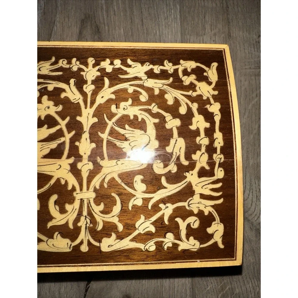 Mapsa Swiss Musical Movement‎ Wooden Trinket Jewelry Box Music Box